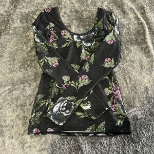Real lululemon long sleeve deep neck purple and grey floral
